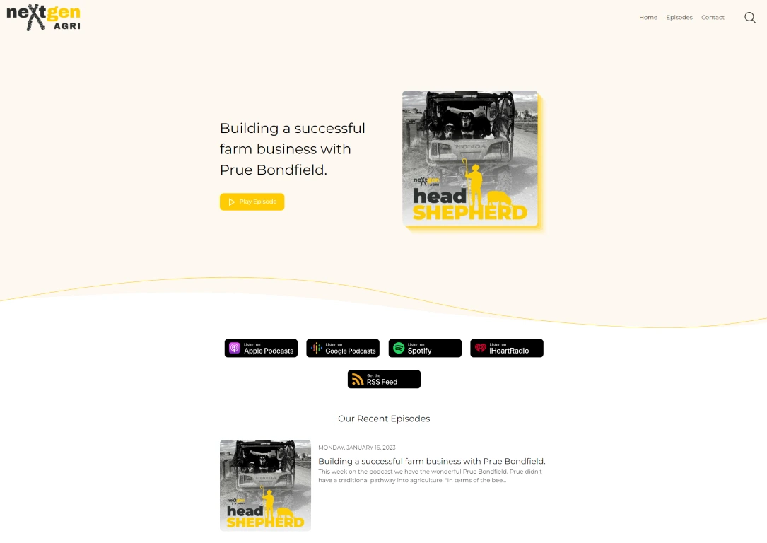 Head Shepherd podcast website template