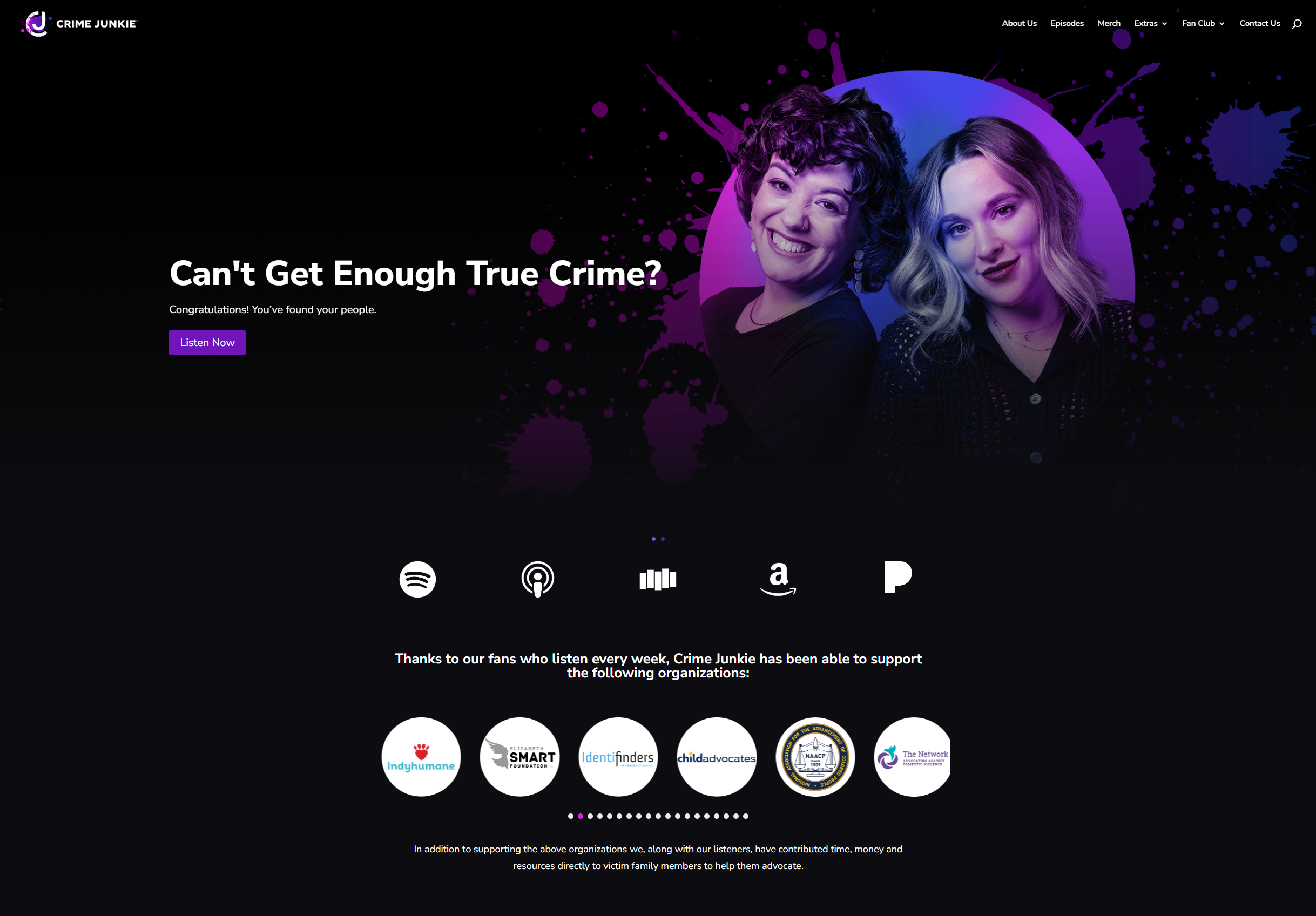 Crime Junkie Podcast website example