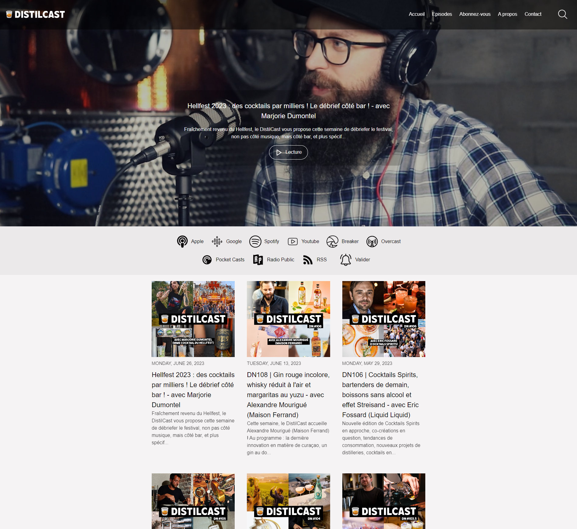 DistilCast podcast website example