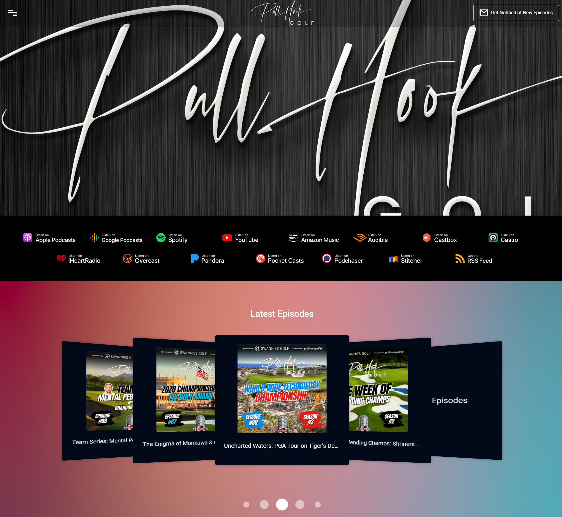 Pull Hook Golf podcast website example