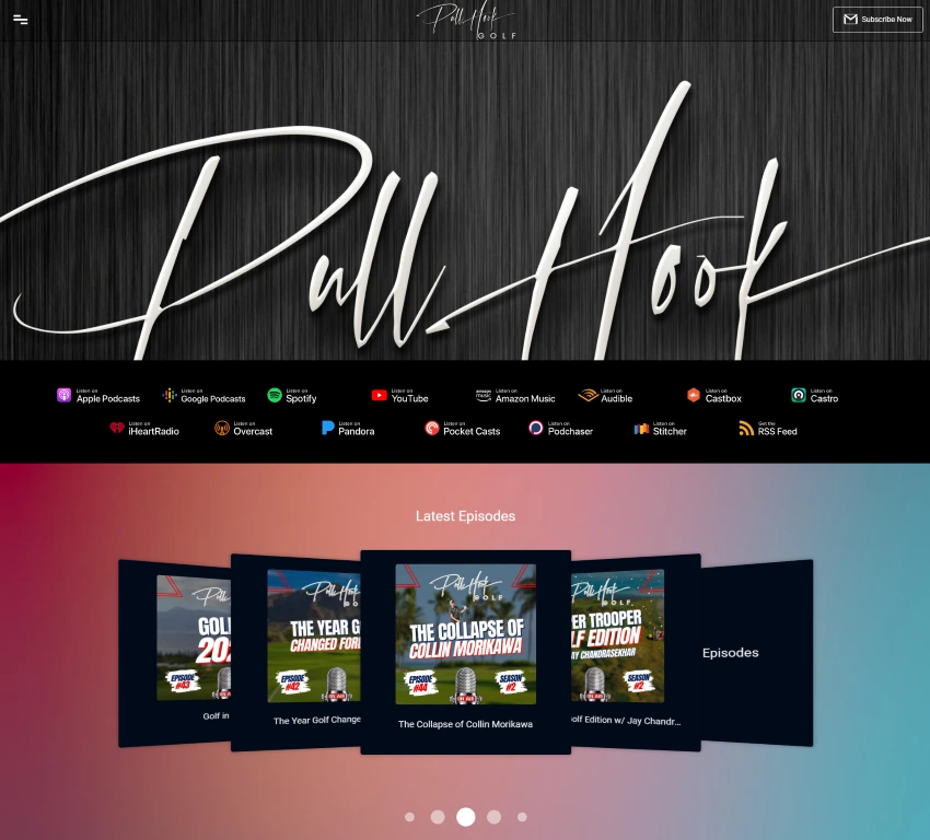 pull hook golf podcast website template