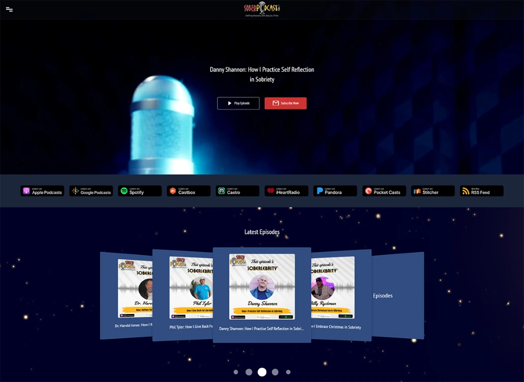 sober podcast website template