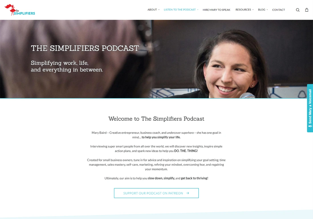 simplifiers podcast website template
